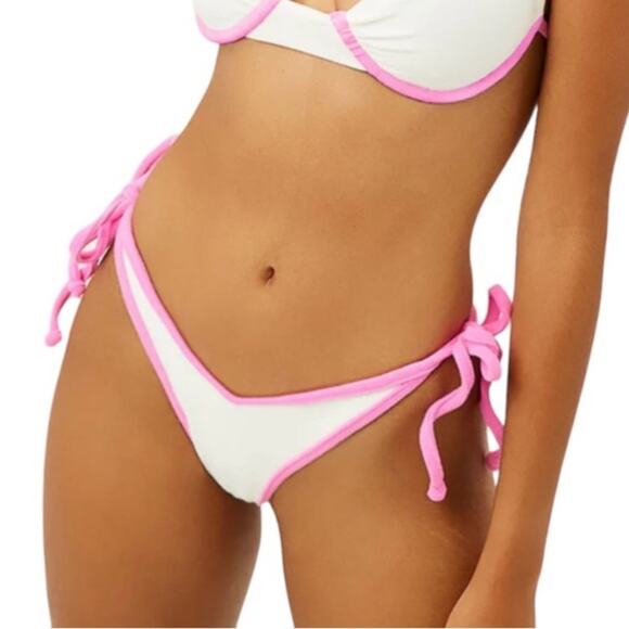 FRANKIE'S BIKINIS Connor Terry Cheeky Bikini Bottom in Strawberry Shortcake - Picture 1 of 9